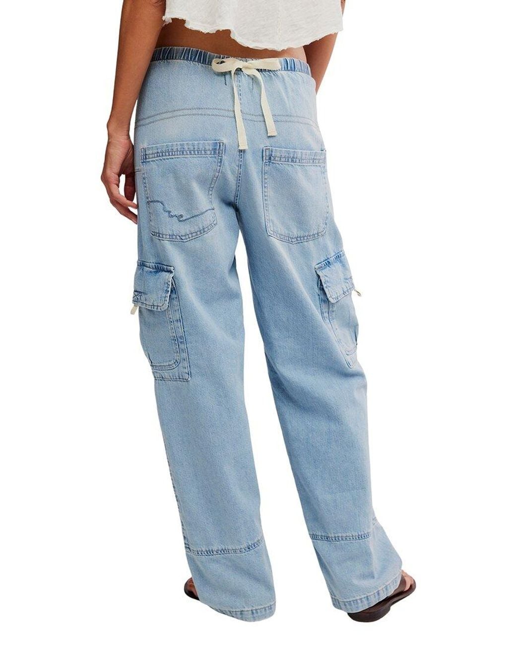 Free People Blue Wallflower Pull Straight Leg Jean