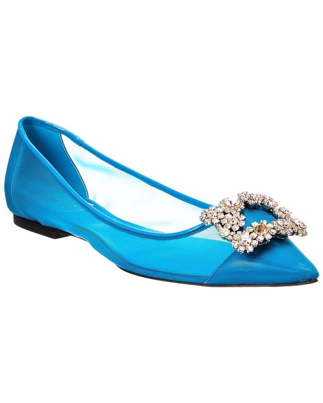 Roger Vivier Blue Mesh & Patent Flat