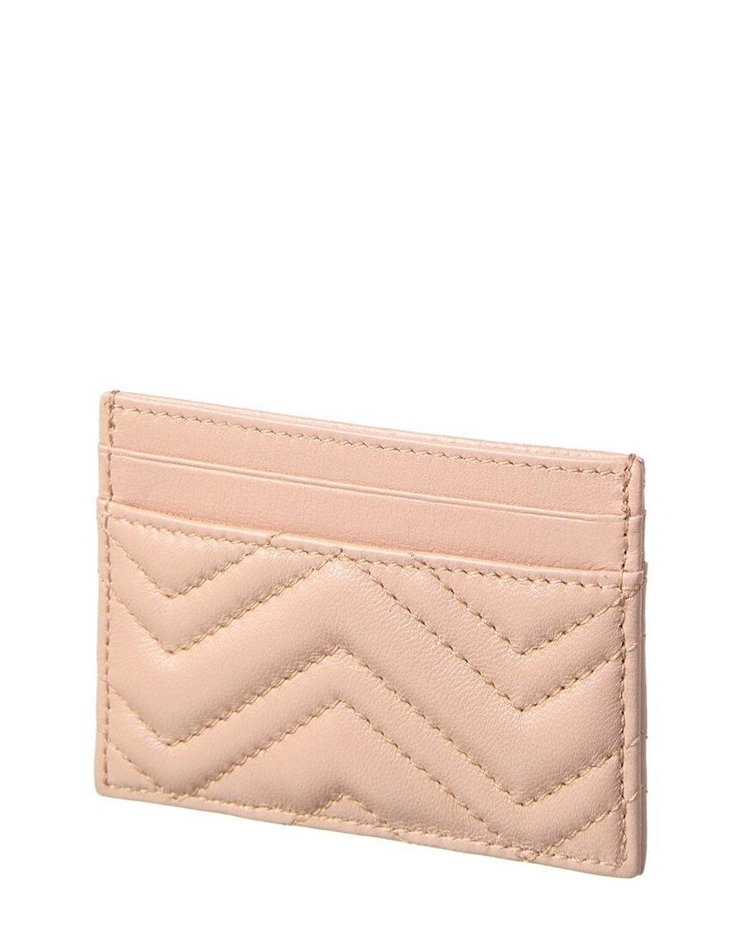 Gucci Pink GG Marmont Leather Card Case