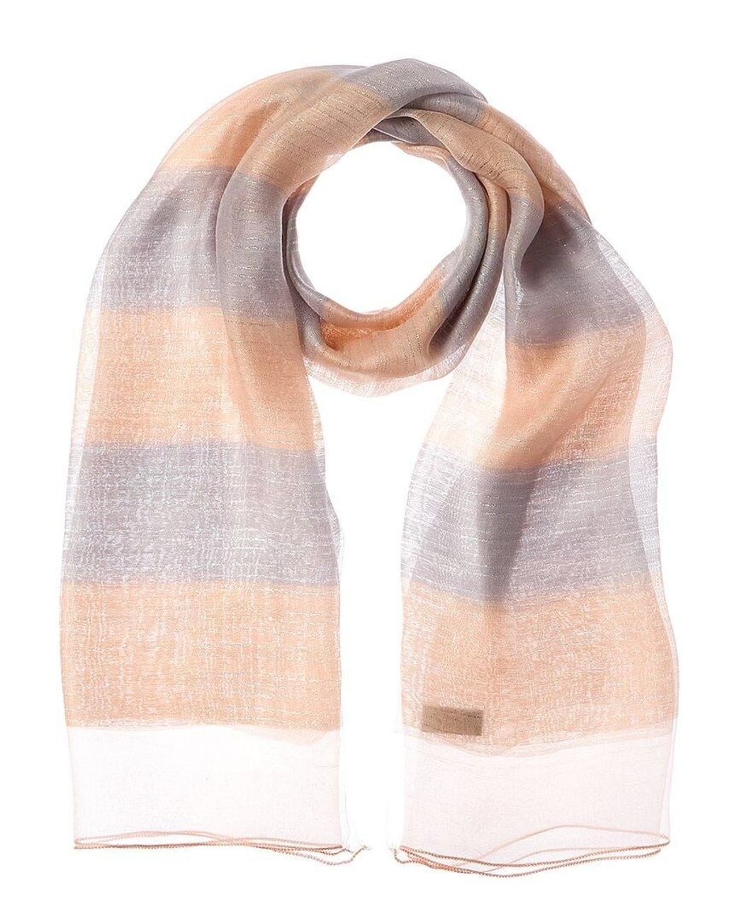 Saachi Pink Shimmering Striped Silk & Wool-Blend Scarf