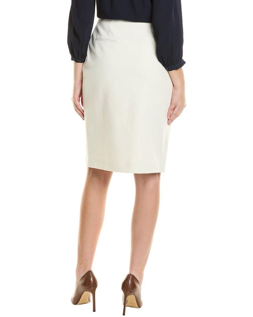 Boss White Vittora Pencil Skirt