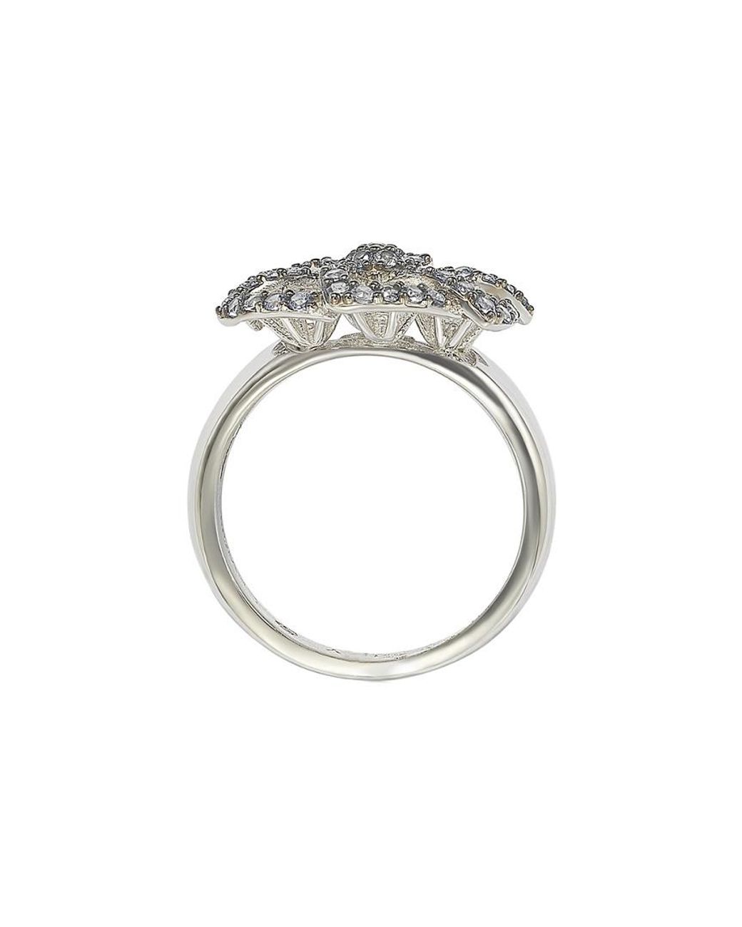 Suzy Levian Gray Silver 0.72 Ct. Tw. Sapphire Ring