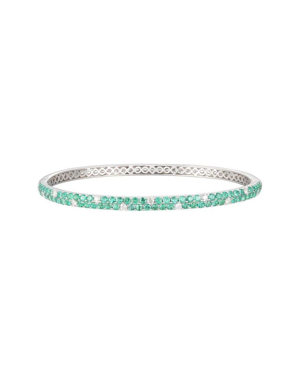 Gregg Ruth Multicolor 14K 1.99 Ct. Tw. Diamond & Emerald Bangle