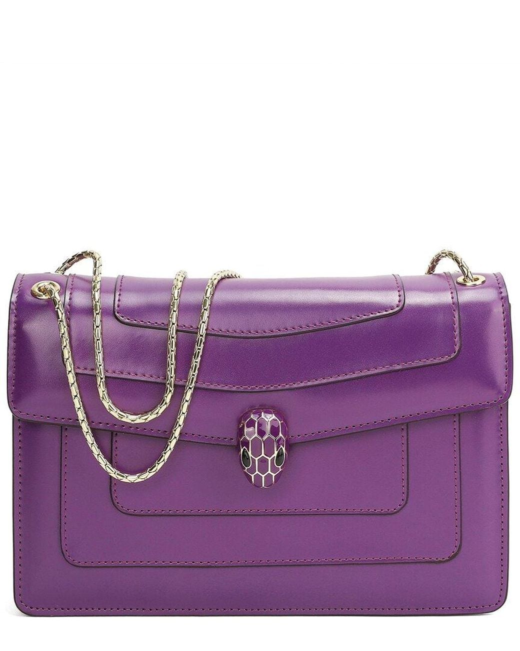 Tiffany & Fred Paris Purple Fold-over Smooth Leather Crossbody
