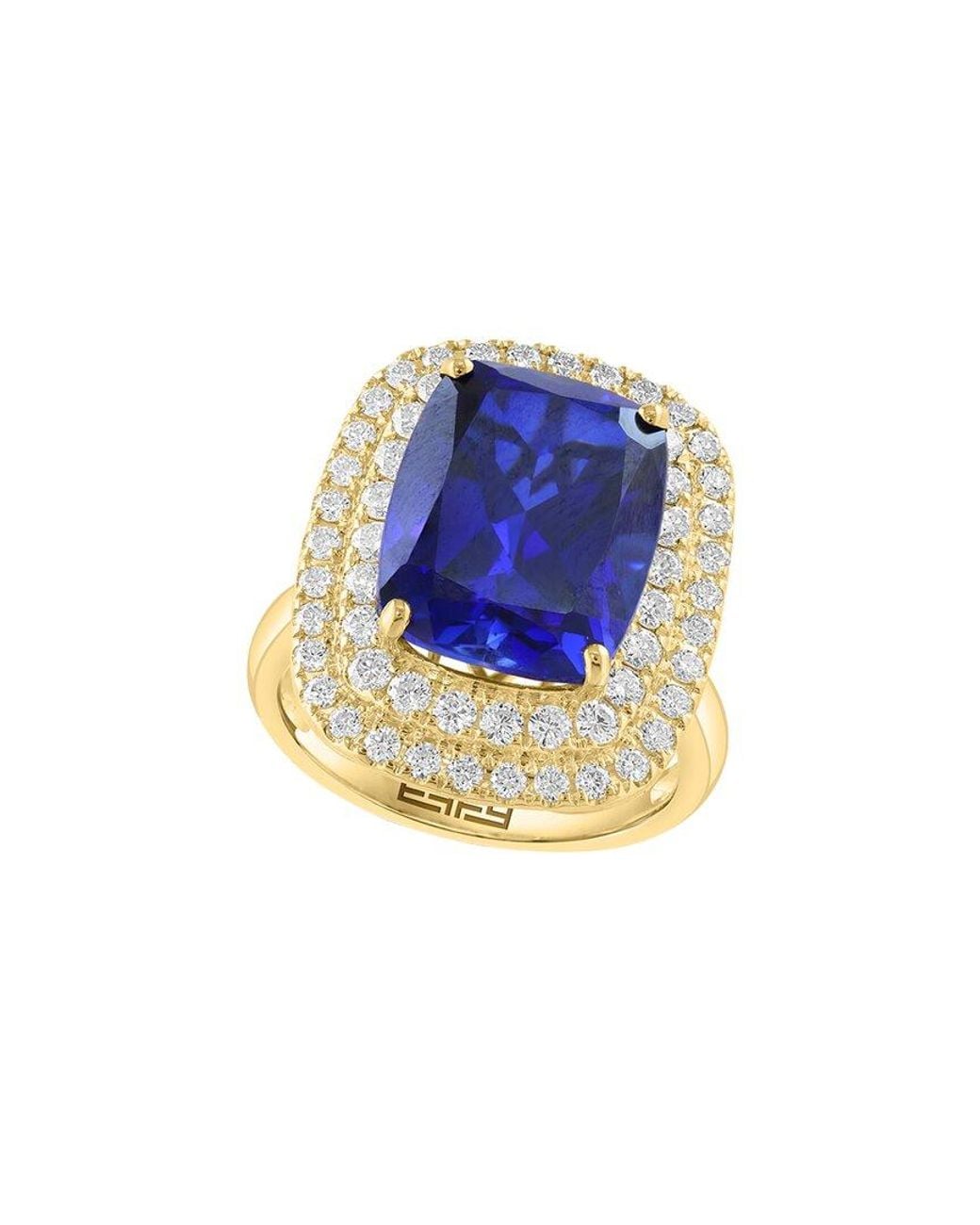Effy Fine Jewelry Blue 14K.74 Ct. Tw. Lab-Grown Diamond & Lab-Grown Sapphire Ring