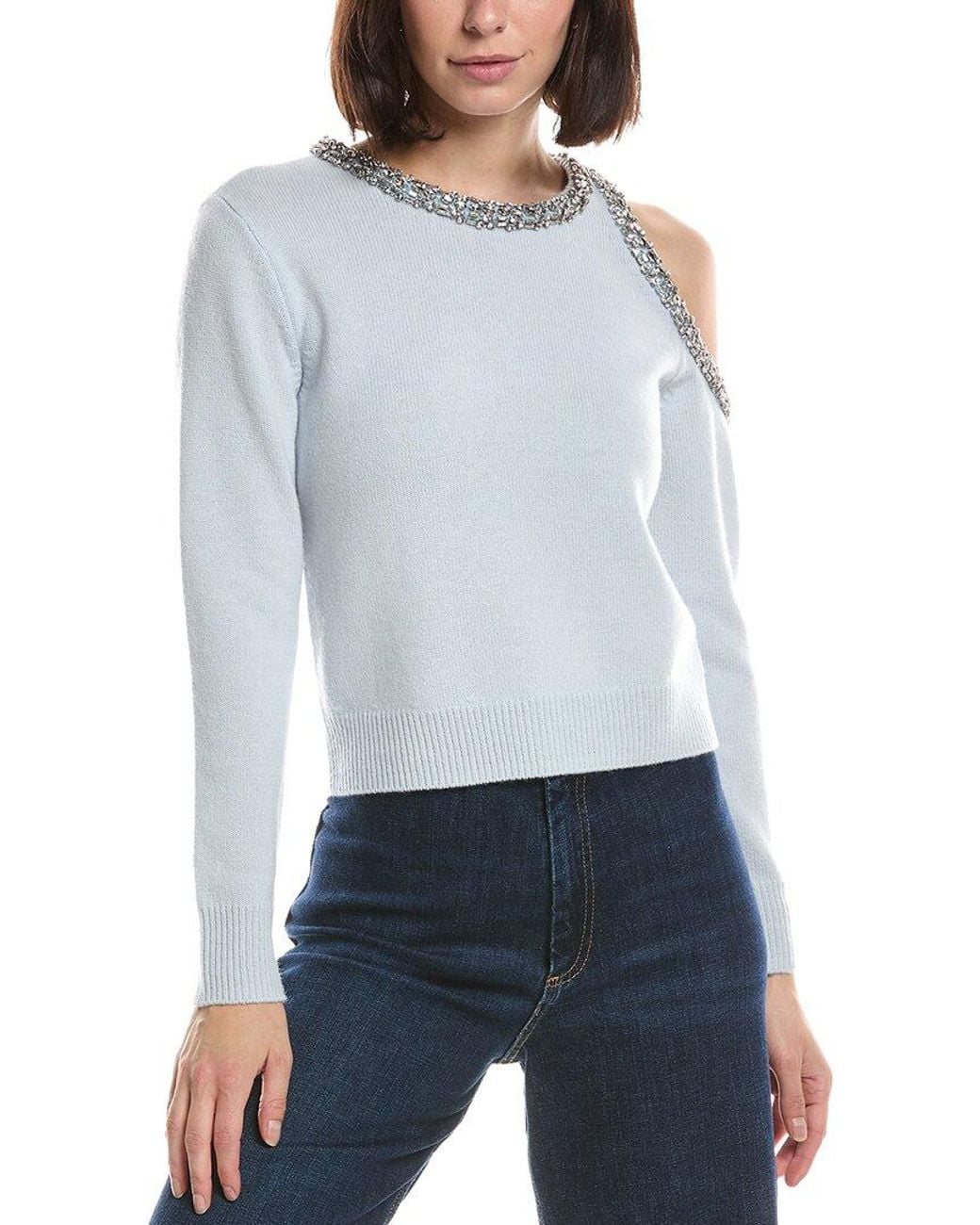 MILLY Blue Roma Knit Top