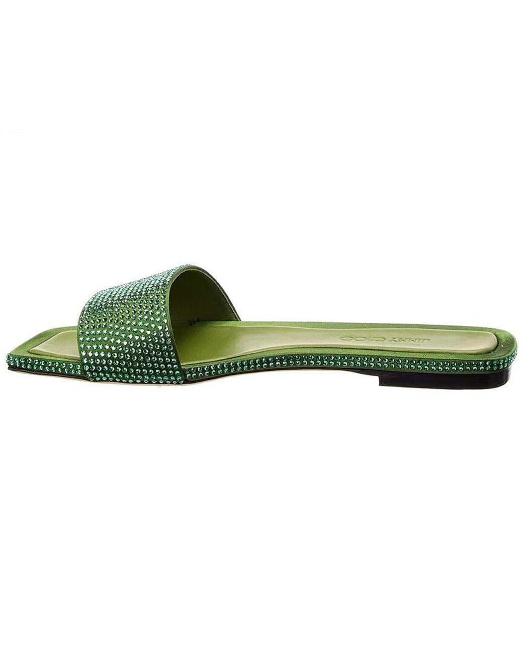 Jimmy Choo Green Clovis Satin Sandal