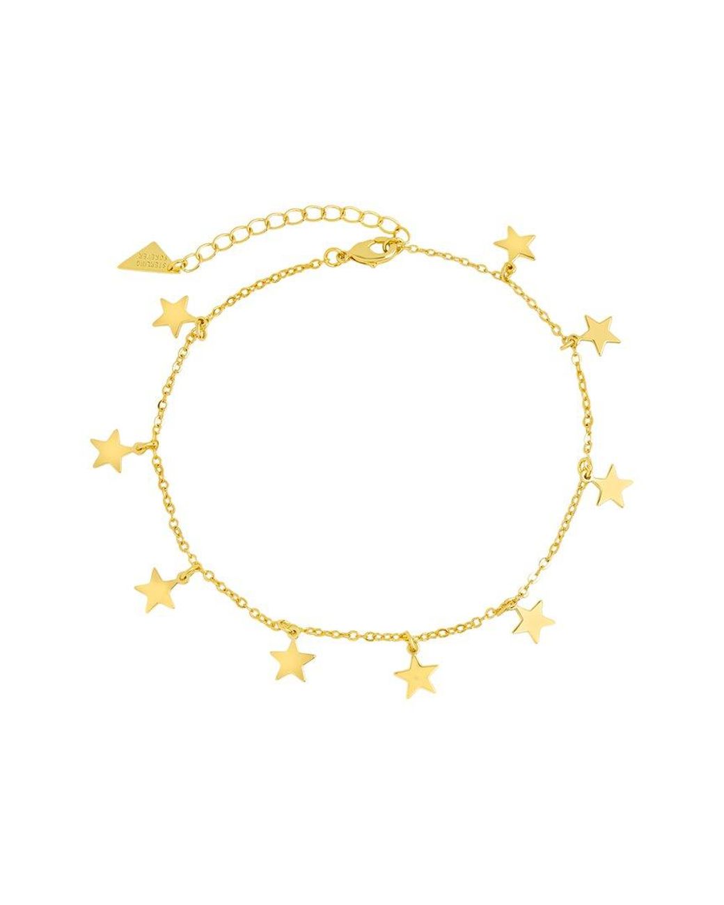 Sterling Forever Metallic 14K Plated Star Anklet