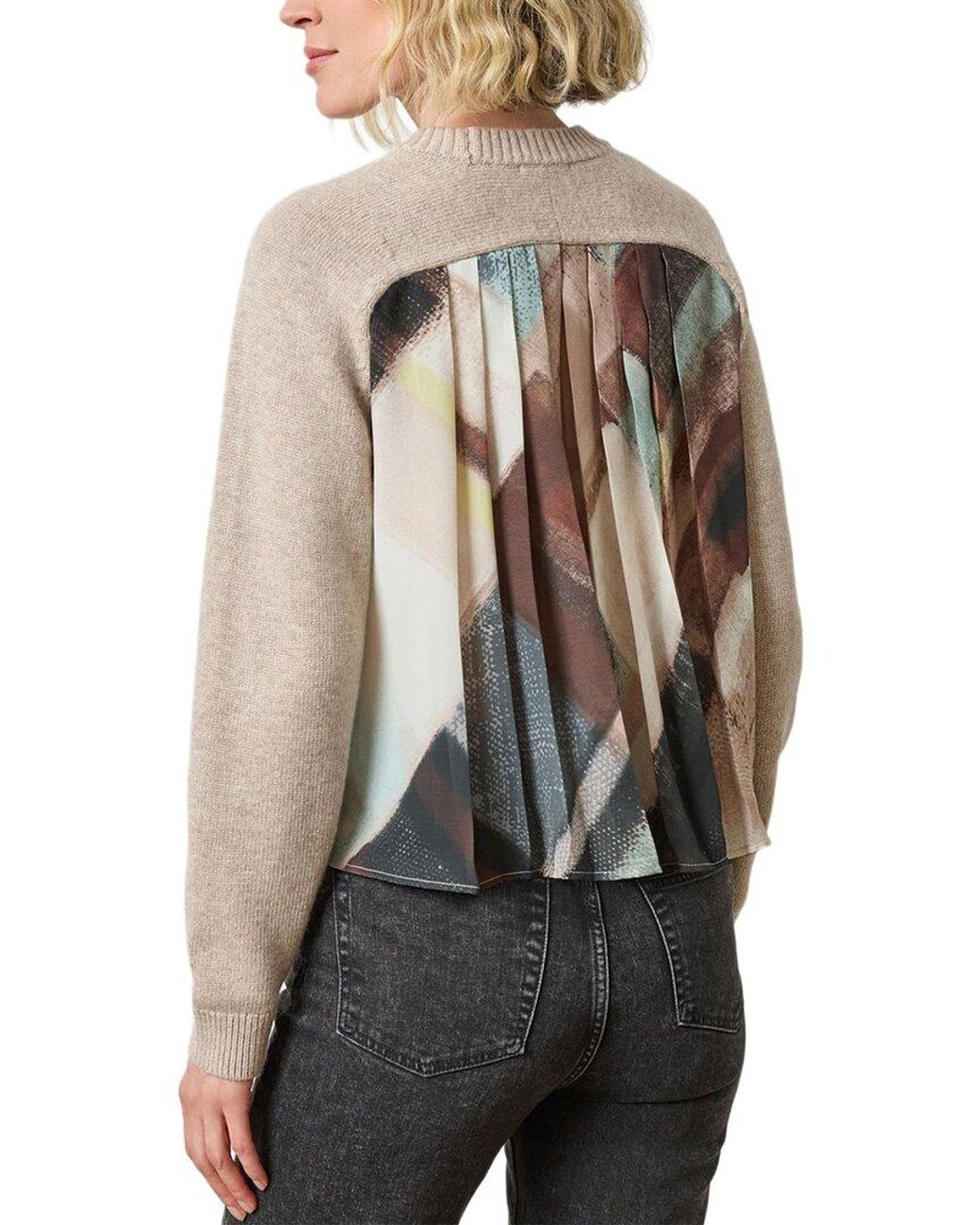Lilla P Natural Pleat Back Raglan Sweater