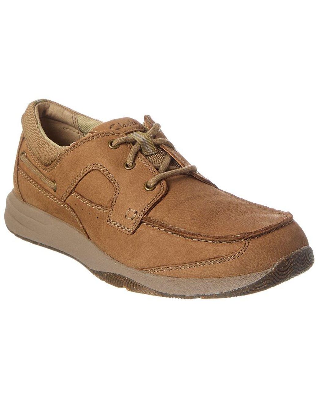 Clarks Brown Sailview Lace Leather Boat Shoe for men