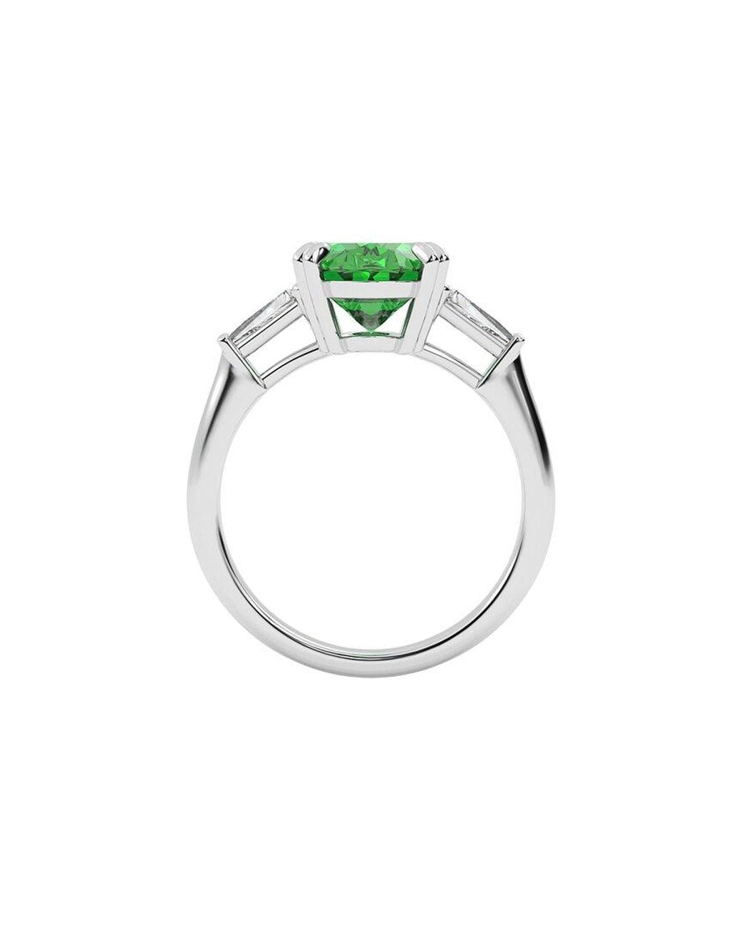 VOWE Green 14k 3.40 Ct. Tw. Lab-grown Diamond & Lab-grown Emerald Ring