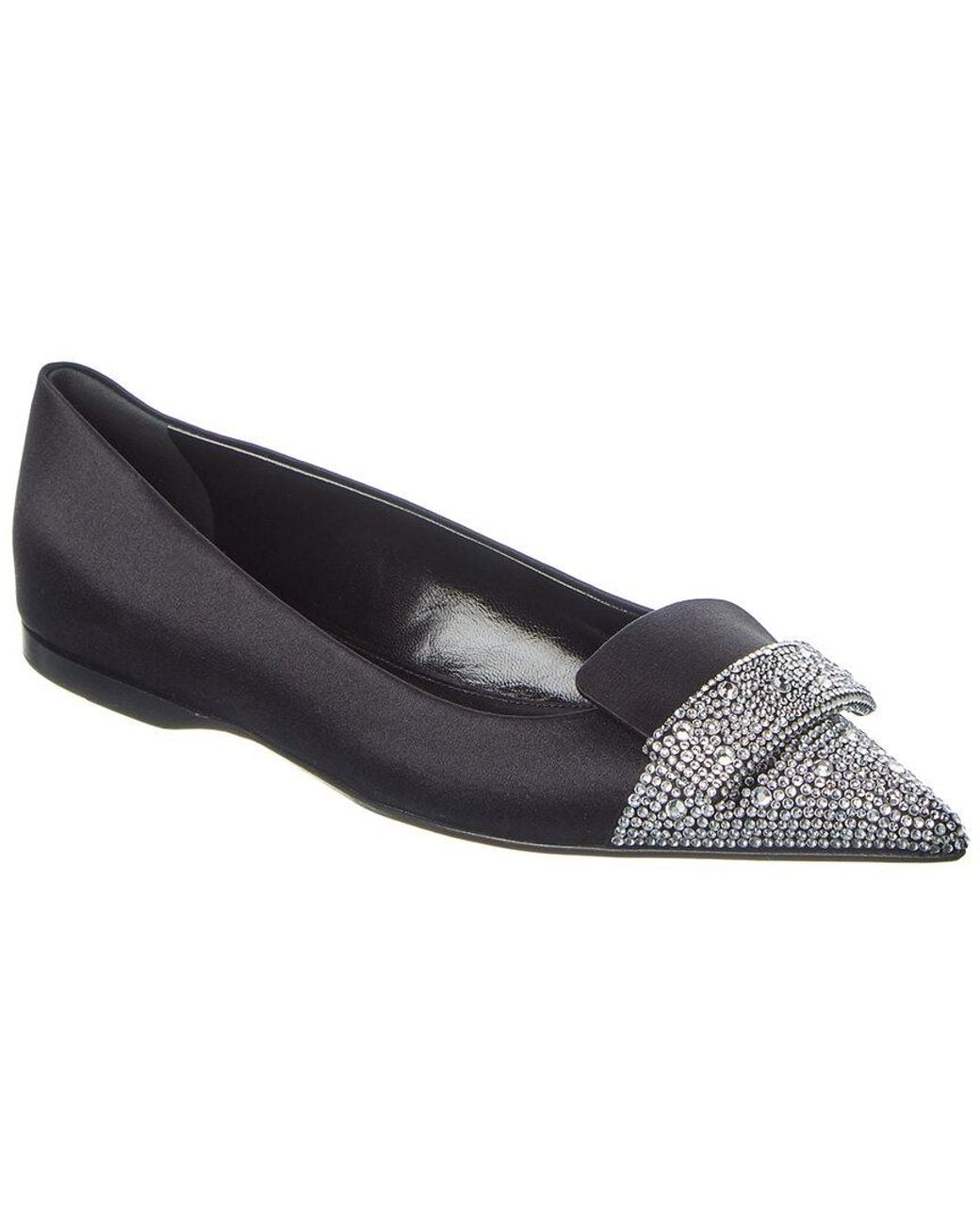 Sergio Rossi Black Sr1 Satin Flat