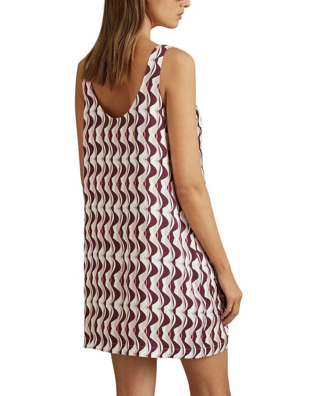 Reiss Red Oxsana Printed Mini Dress