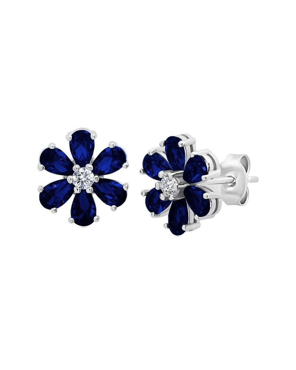 MaxColor Blue 2.20 Ct. Tw. Lab-Grown Sapphire Stud Earrings