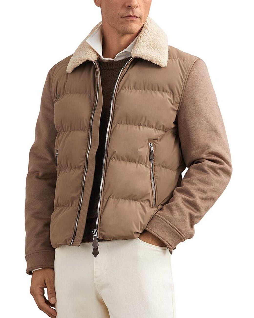 Reiss Brown Maximus Wool-Blend Casual Jacket for men