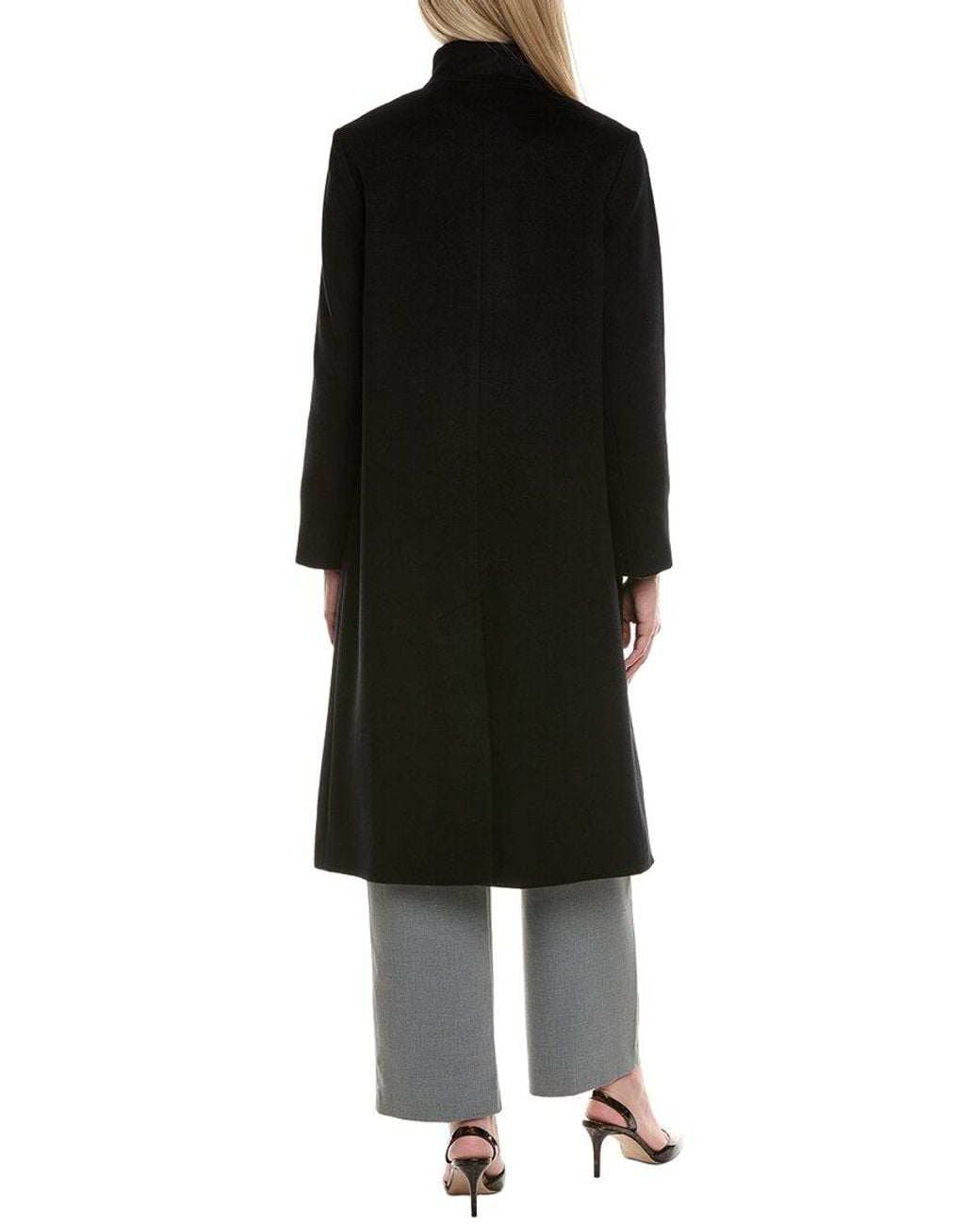 Fleurette Black Wool-Blend Coat