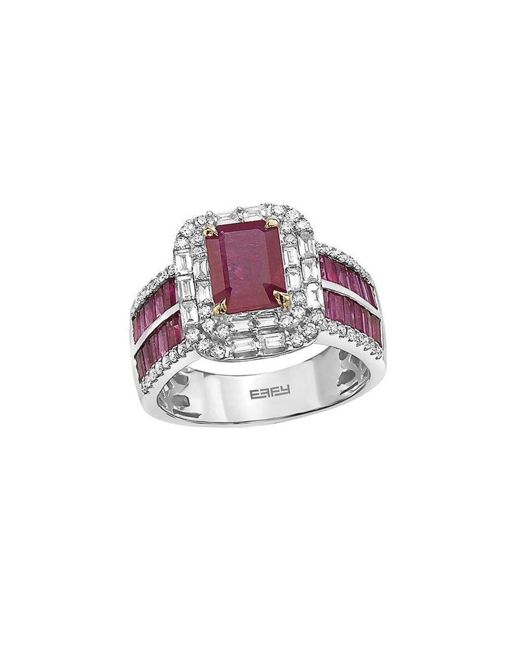 Effy Fine Jewelry White 14K 3.60 Ct. Tw. Diamond & Ruby Ring