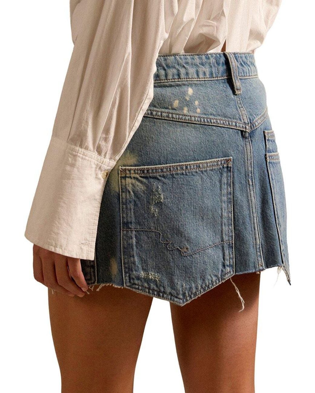 Free People Blue Dolly Denim Mini Skirt