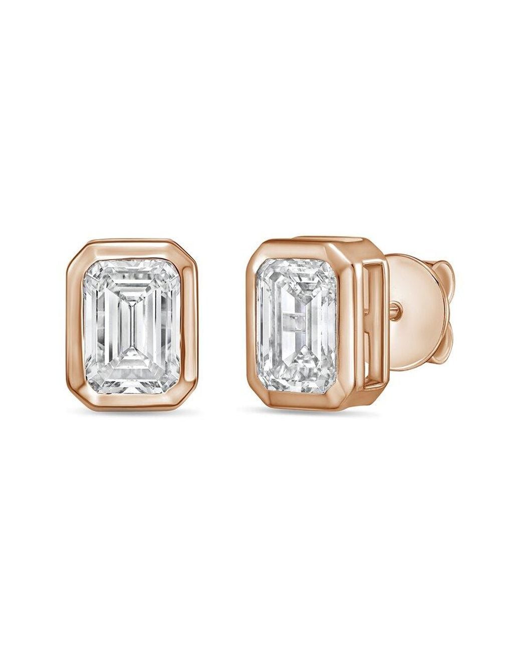 Diana M White Diana M. 14K Rose 2.00 Ct. Tw. Lab-Grown Diamond Stud Earrings