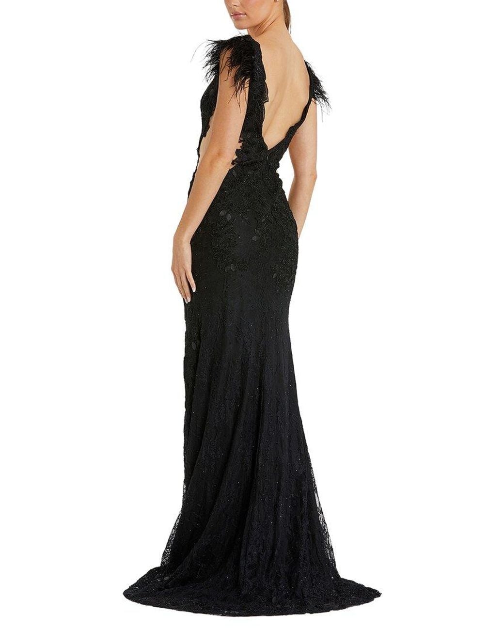 Mac Duggal Black Embellished Maxi Dress