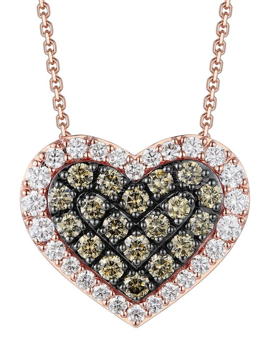 Le Vian Multicolor Hearts 14K Rose 1.65 Ct. Tw. Diamond Pendant Necklace