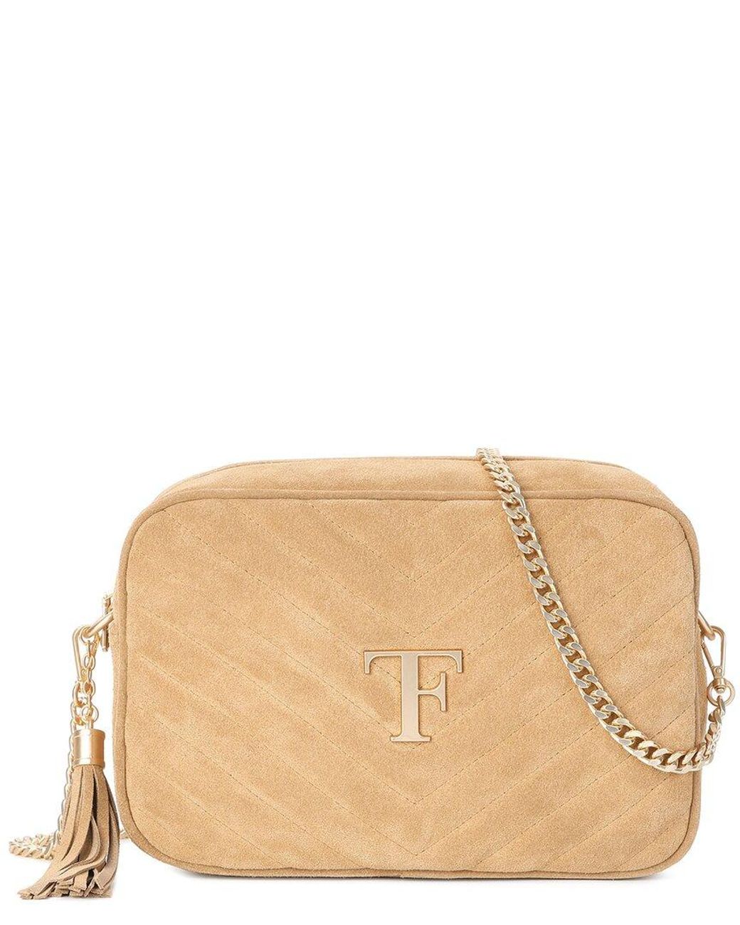 Tiffany & Fred Paris Natural Quilted Suede Camera Bag