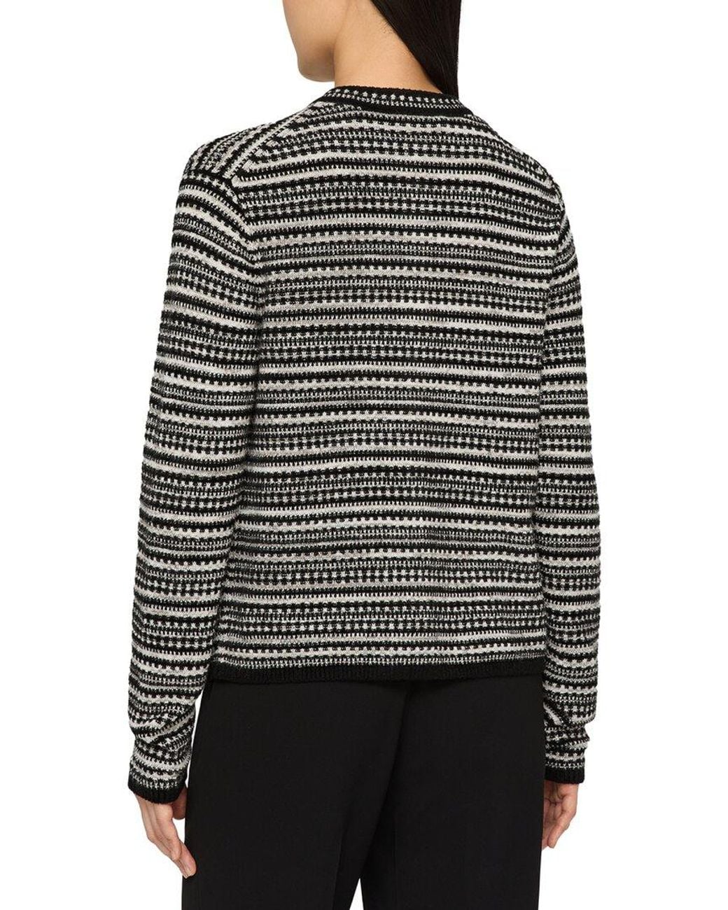 Lafayette 148 New York Black Plus Mixed Stitch Button Front Cardigan
