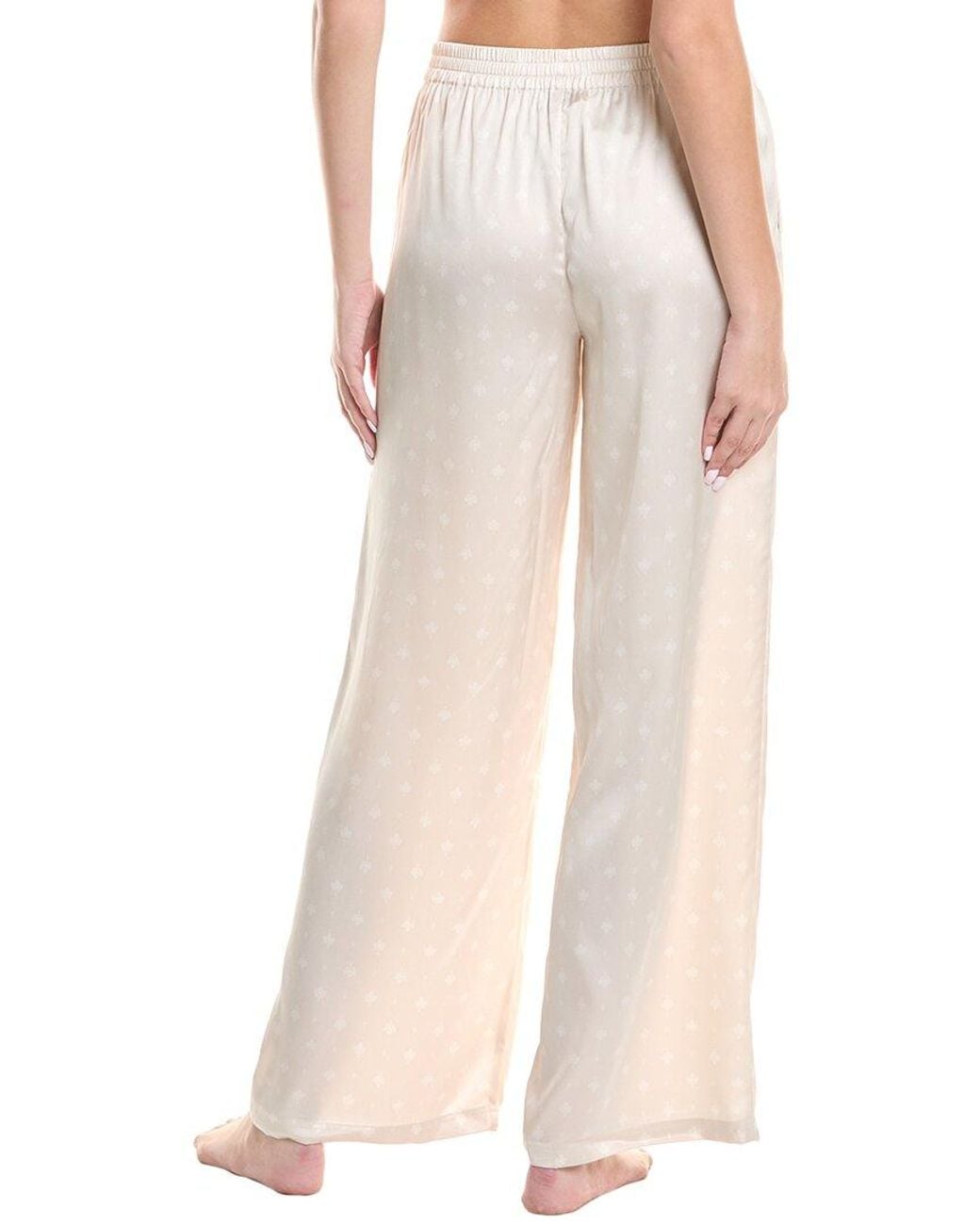 Barefoot Dreams White Washed Satin Wide Leg Pant