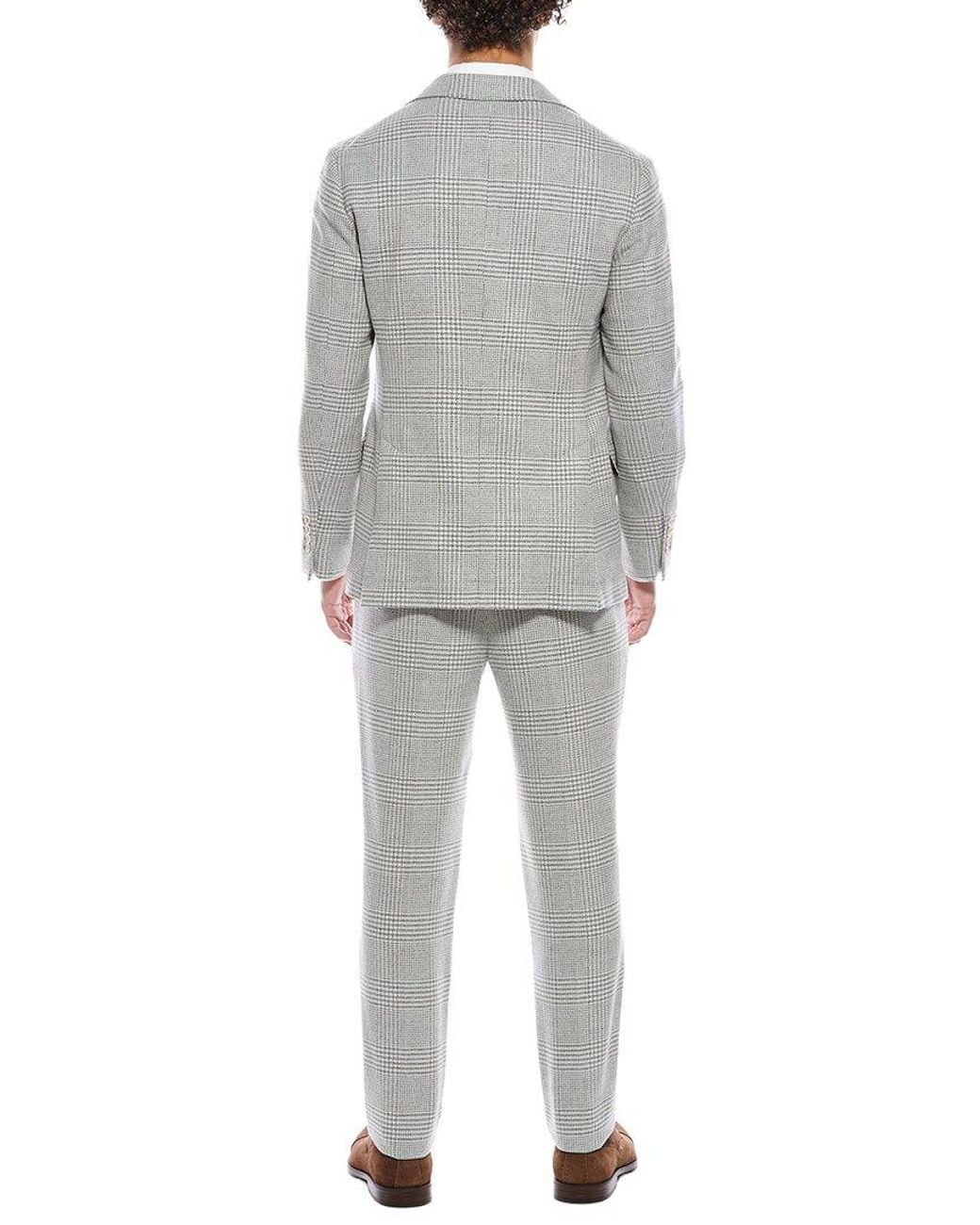 Brunello Cucinelli Gray Wool-Blend Suit for men