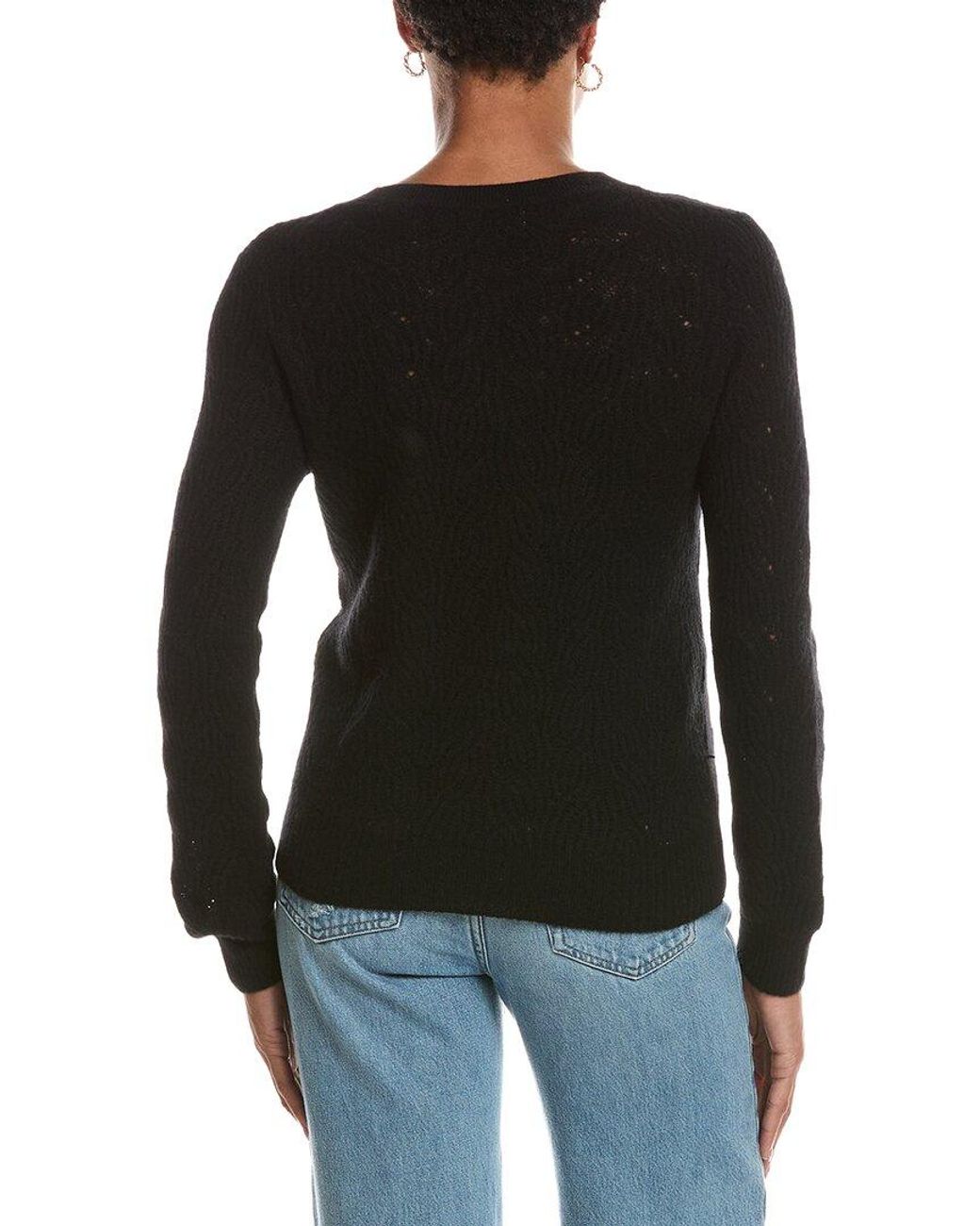 NAADAM Black Coastal Cashmere Novelty Stitch Crewneck Sweater