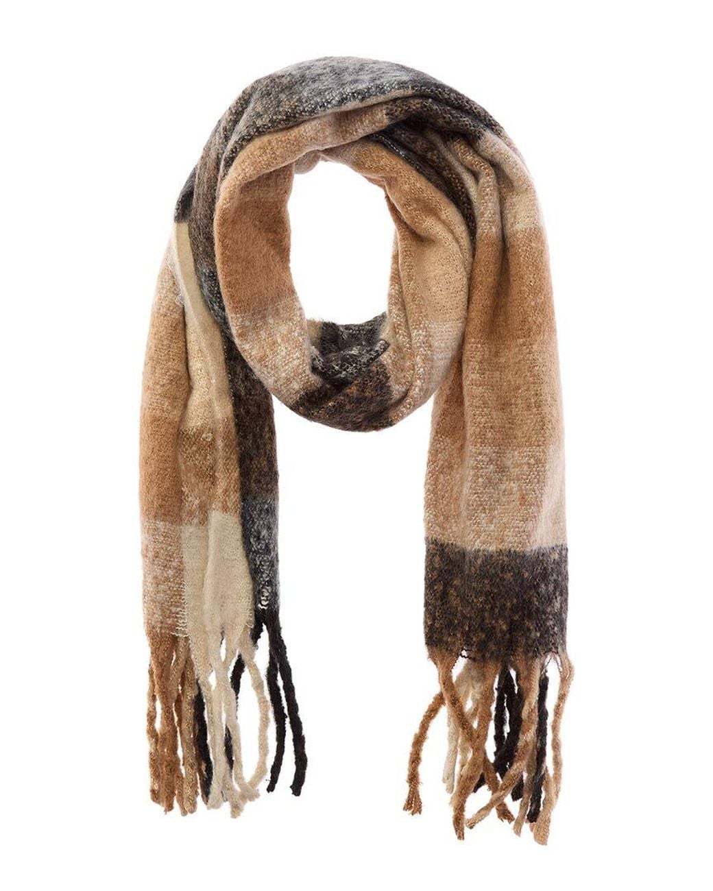 La Fiorentina Natural Plush Fringe Scarf