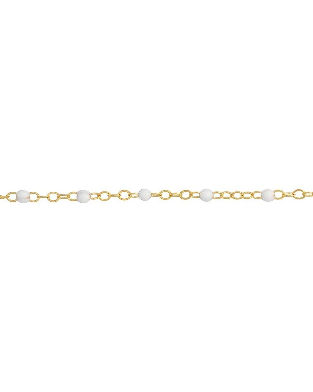 HAWLEY ST White 14K Enamel Anklet