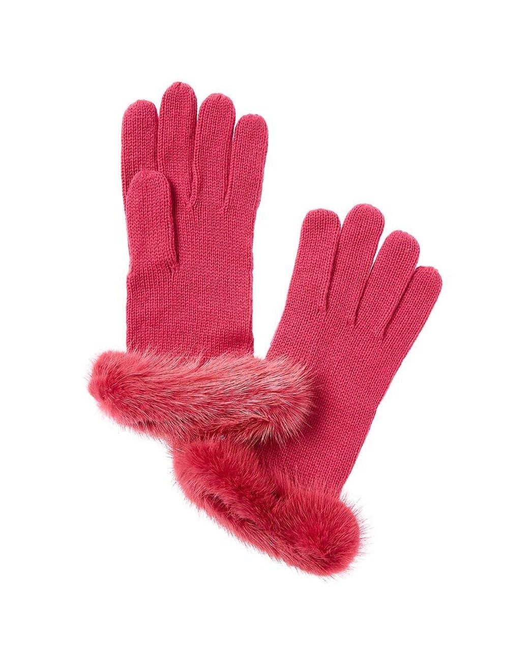 La Fiorentina Pink Cashmere Gloves