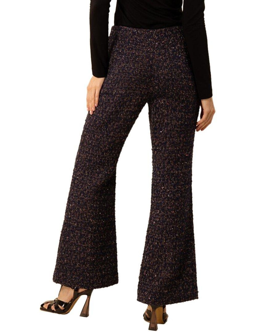 Hale Bob Black Kayleigh Wool-Blend Pant