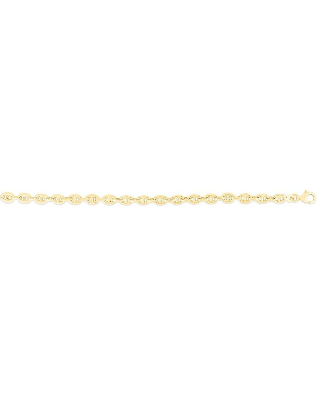 Italian Gold Metallic 14k Puffed Mariner Necklace