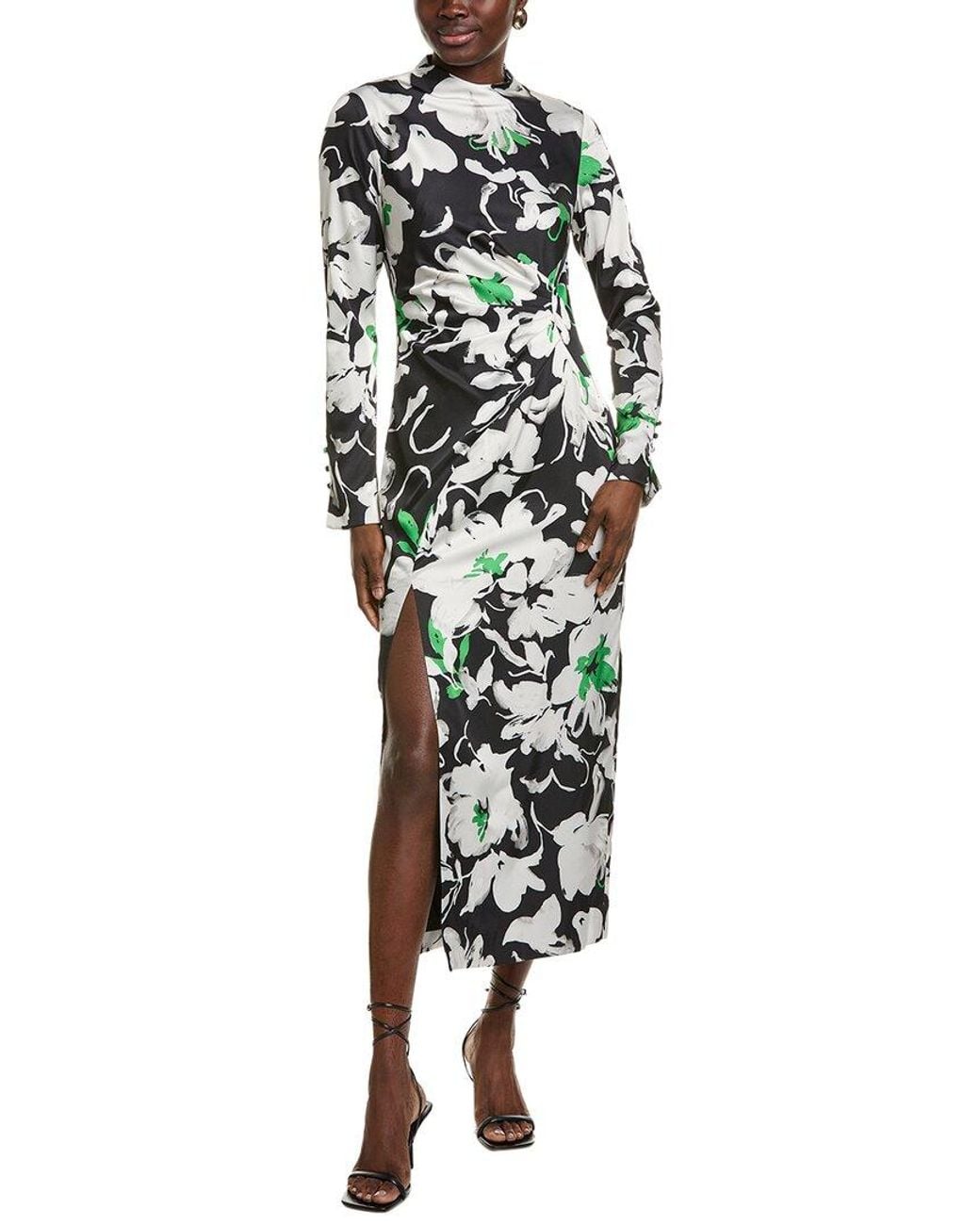 Lela Rose Black Draped Sheath Dress