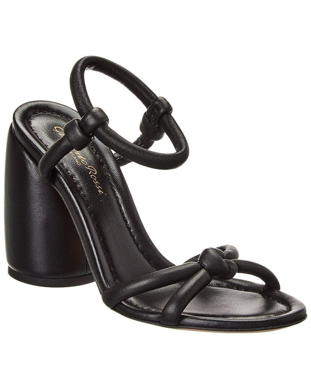 Gianvito Rossi Black 95 Leather Sandal