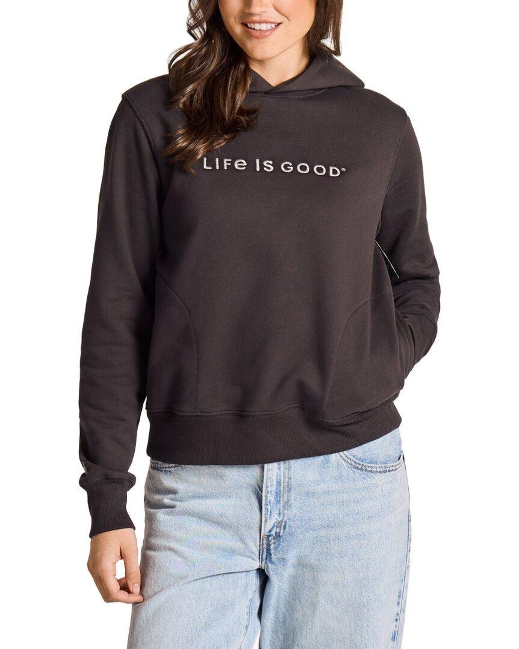 Life Is Good. Gray Good Vibes Fleece Hoodie