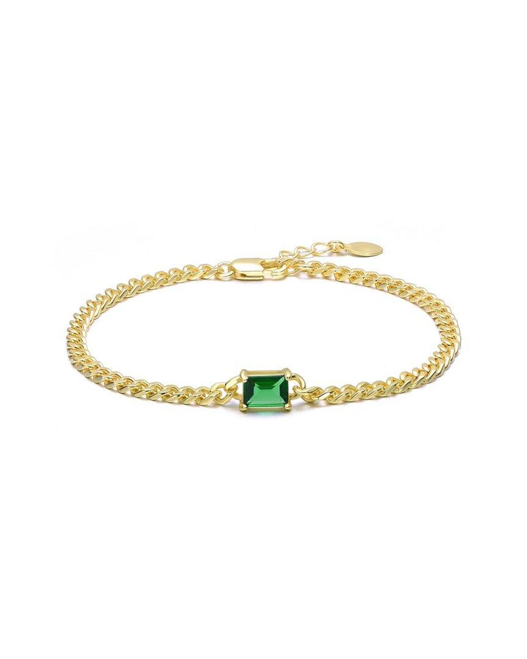 Rachel Glauber Metallic 14K Plated Cz Chain Bracelet