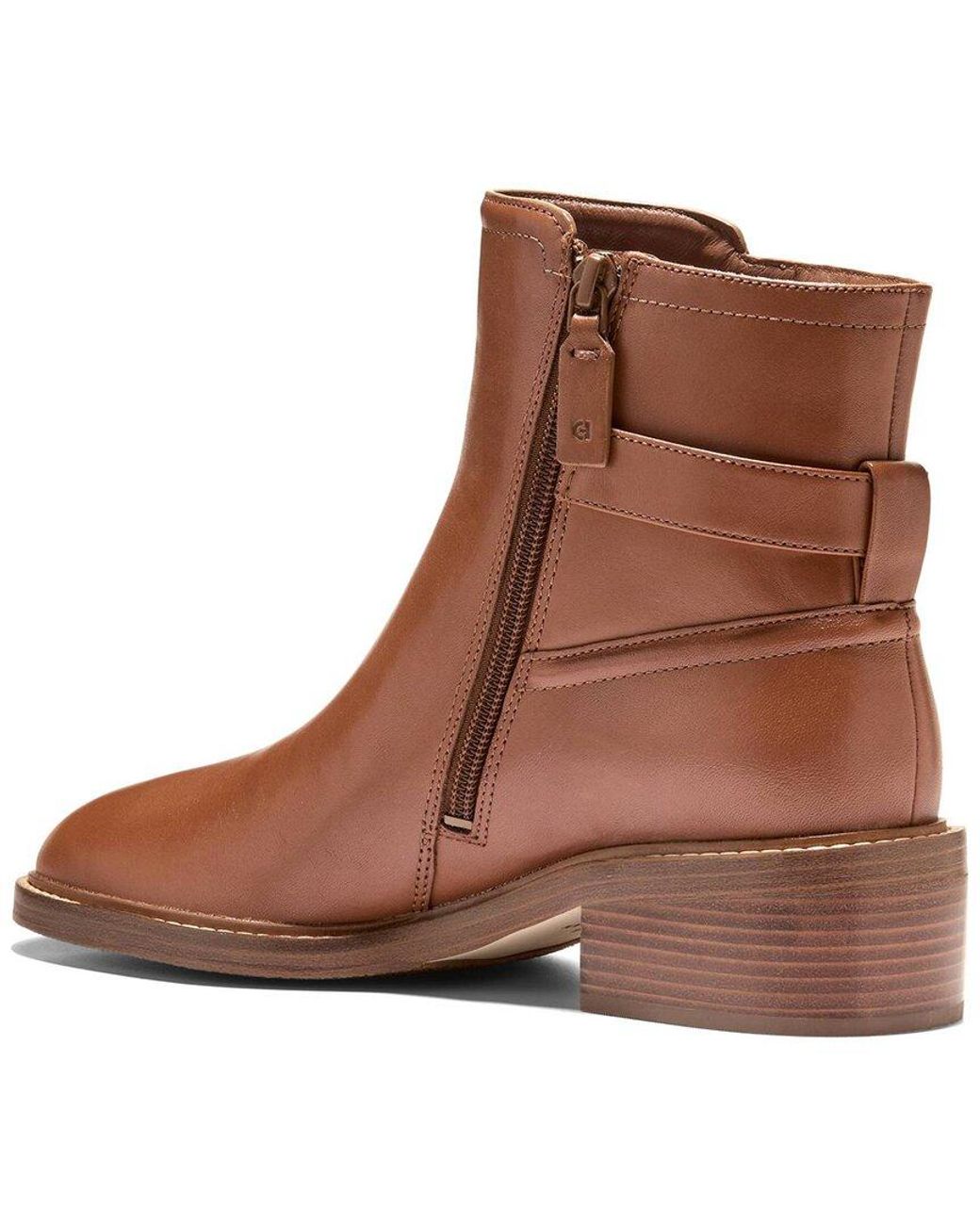 Cole Haan Brown Silvana Buckle Leather Bootie
