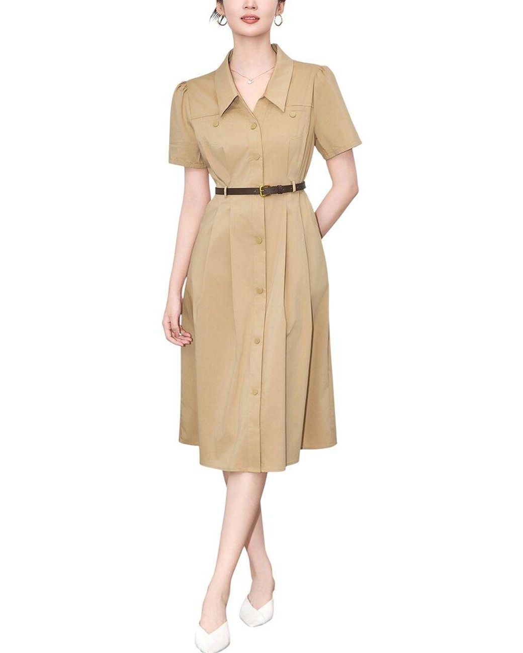 Monique Lagarde Natural Midi Dress