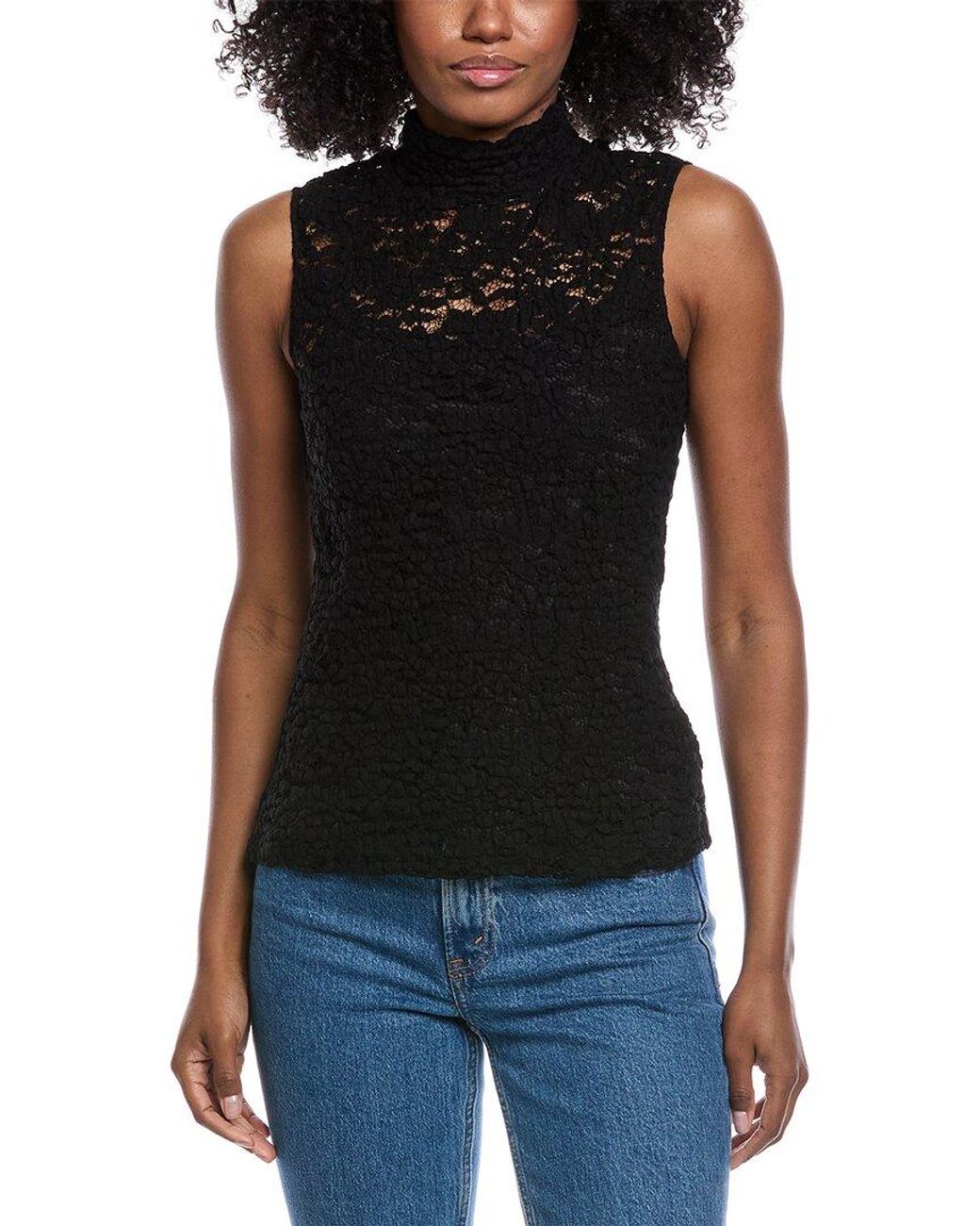 Theory Black Mock Neck T-Shirt