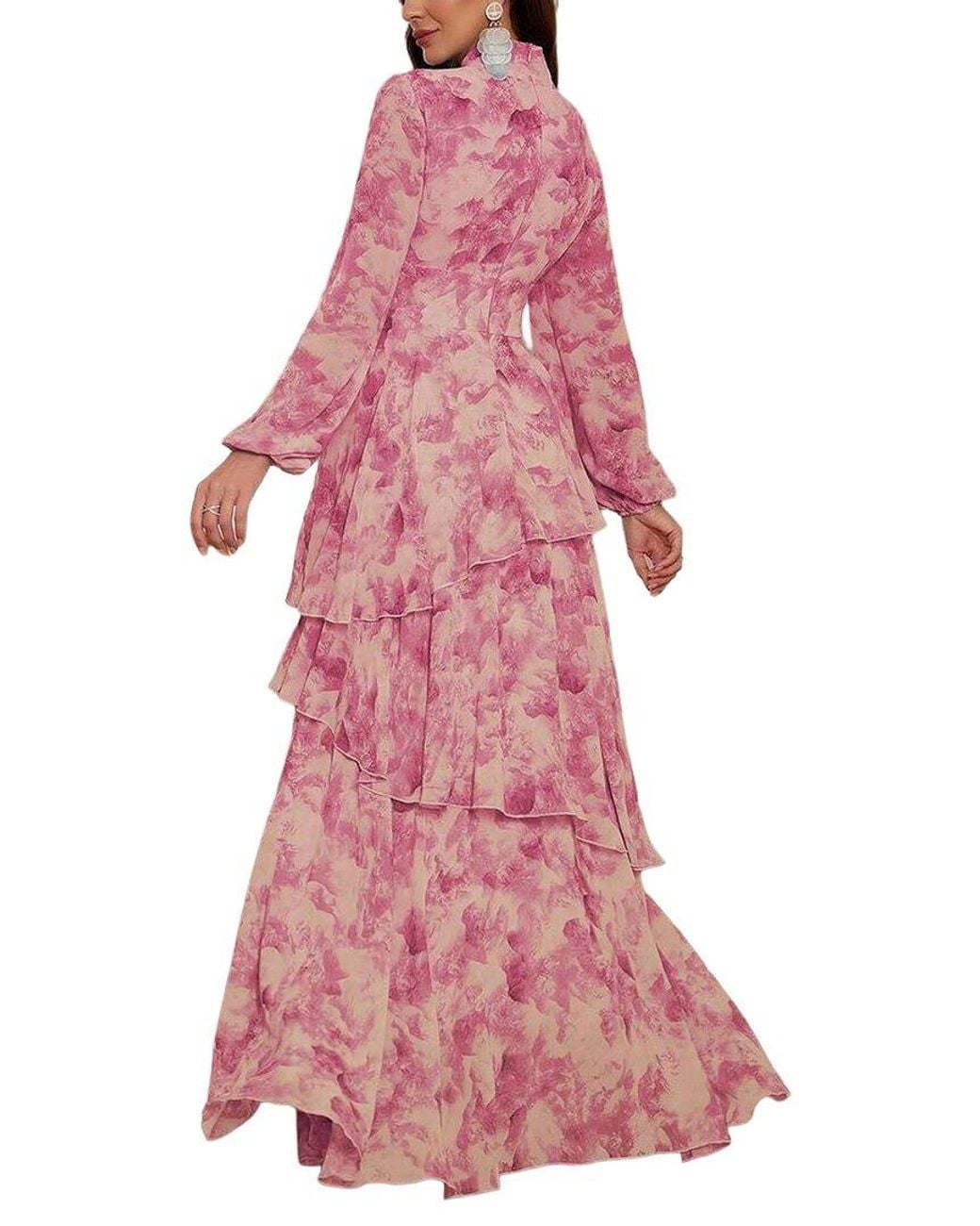 XIRELLI Pink Print Maxi Dress