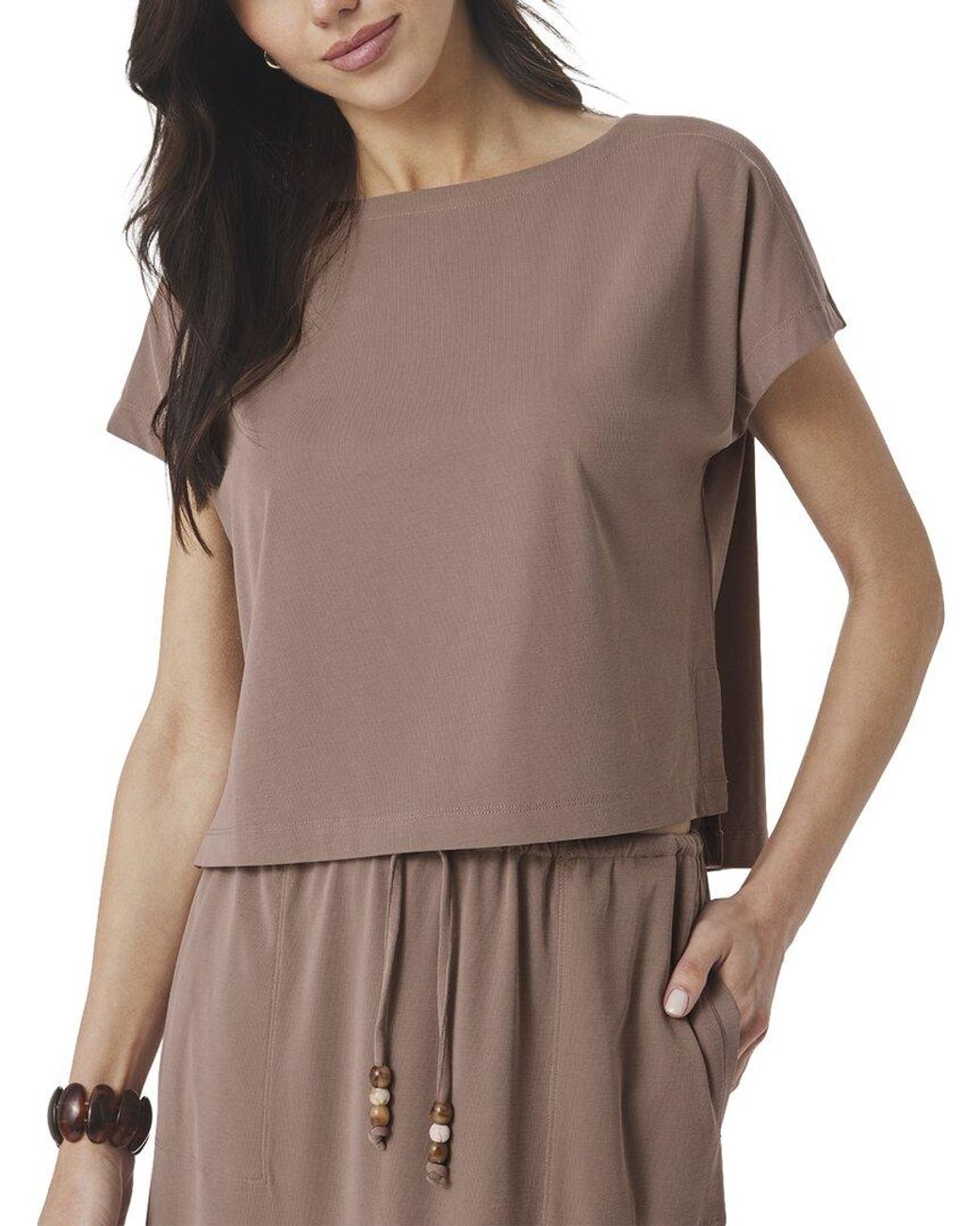 Splendid Brown Sasha Linen Tee