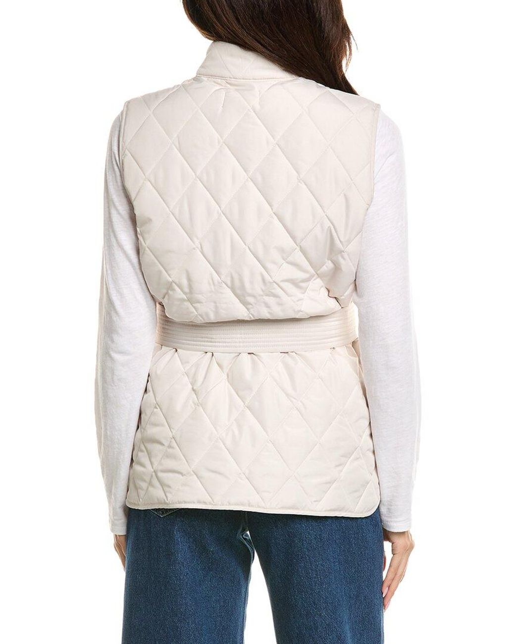 Splendid White Quilted Crop Vest