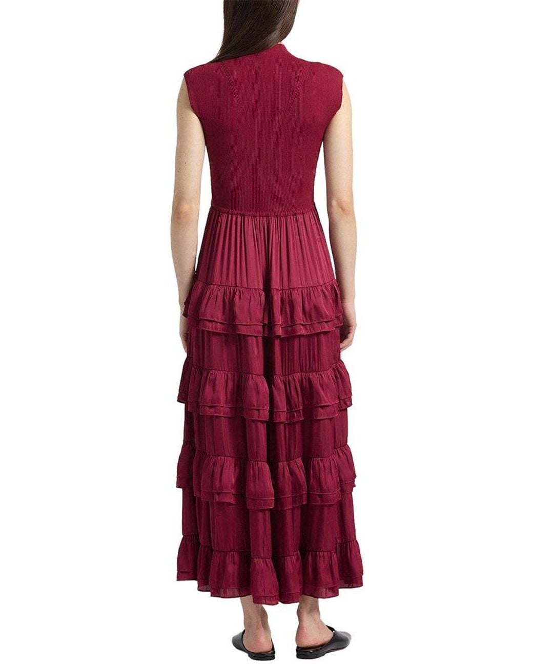 10 Crosby Derek Lam Klea Mixed Media Multi Tiered Dress