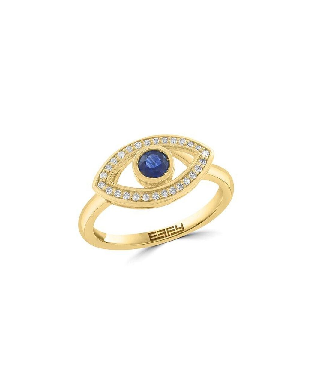 Effy Fine Jewelry Metallic 14K 0.43 Ct. Tw. Diamond & Sapphire Ring