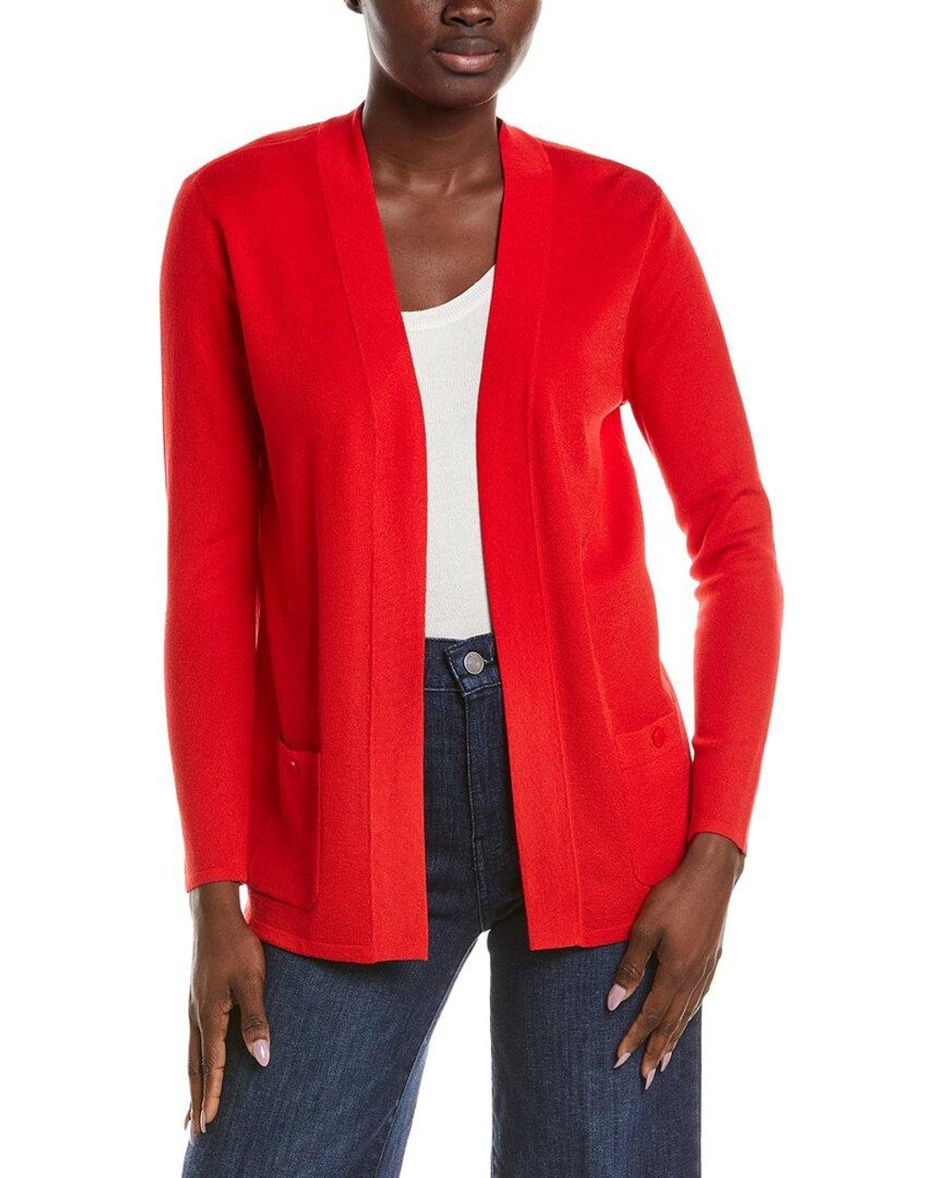 Anne Klein Red Malibu Cardigan
