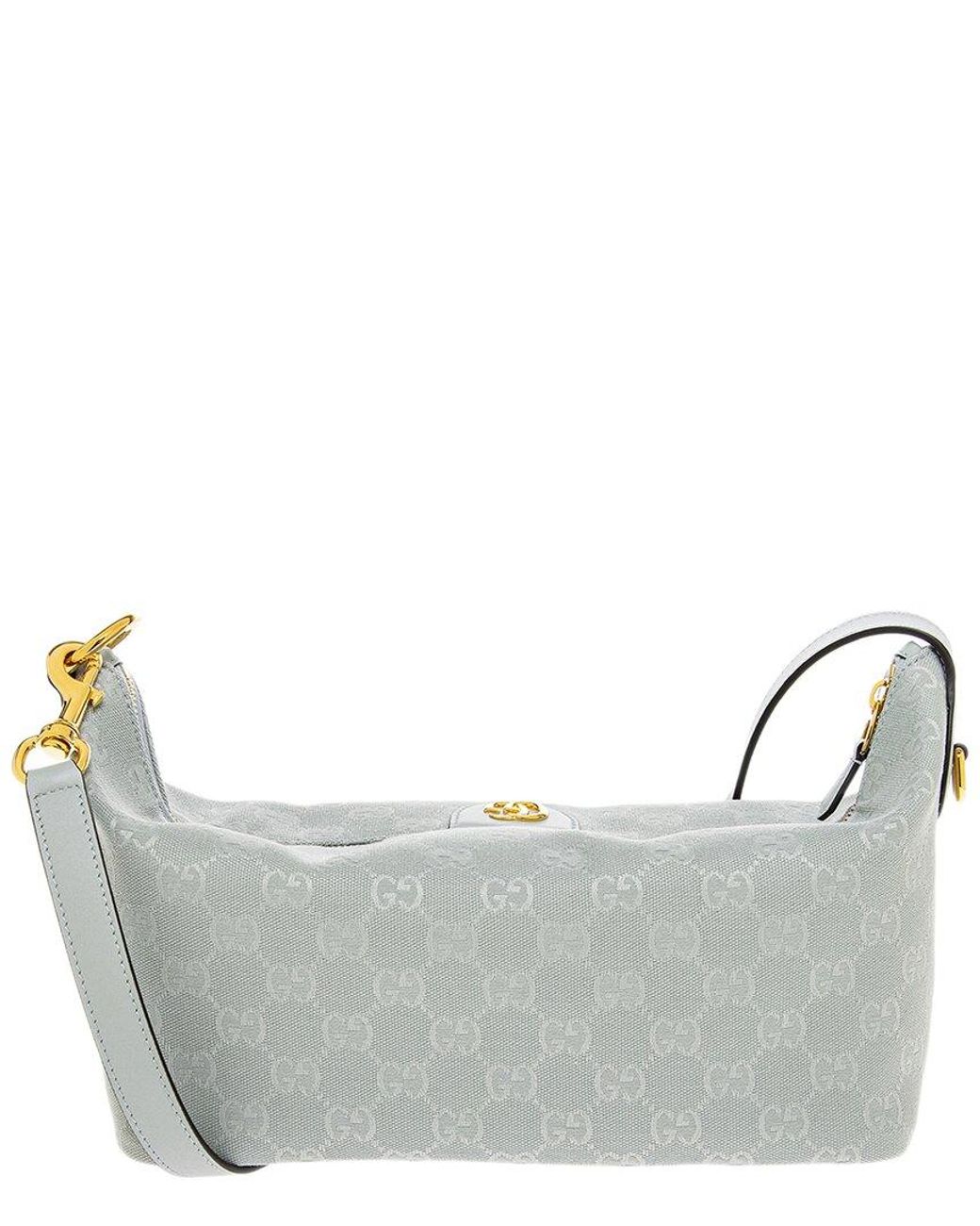 Gucci Gray Gg Logo Medium Leather Vanity Case