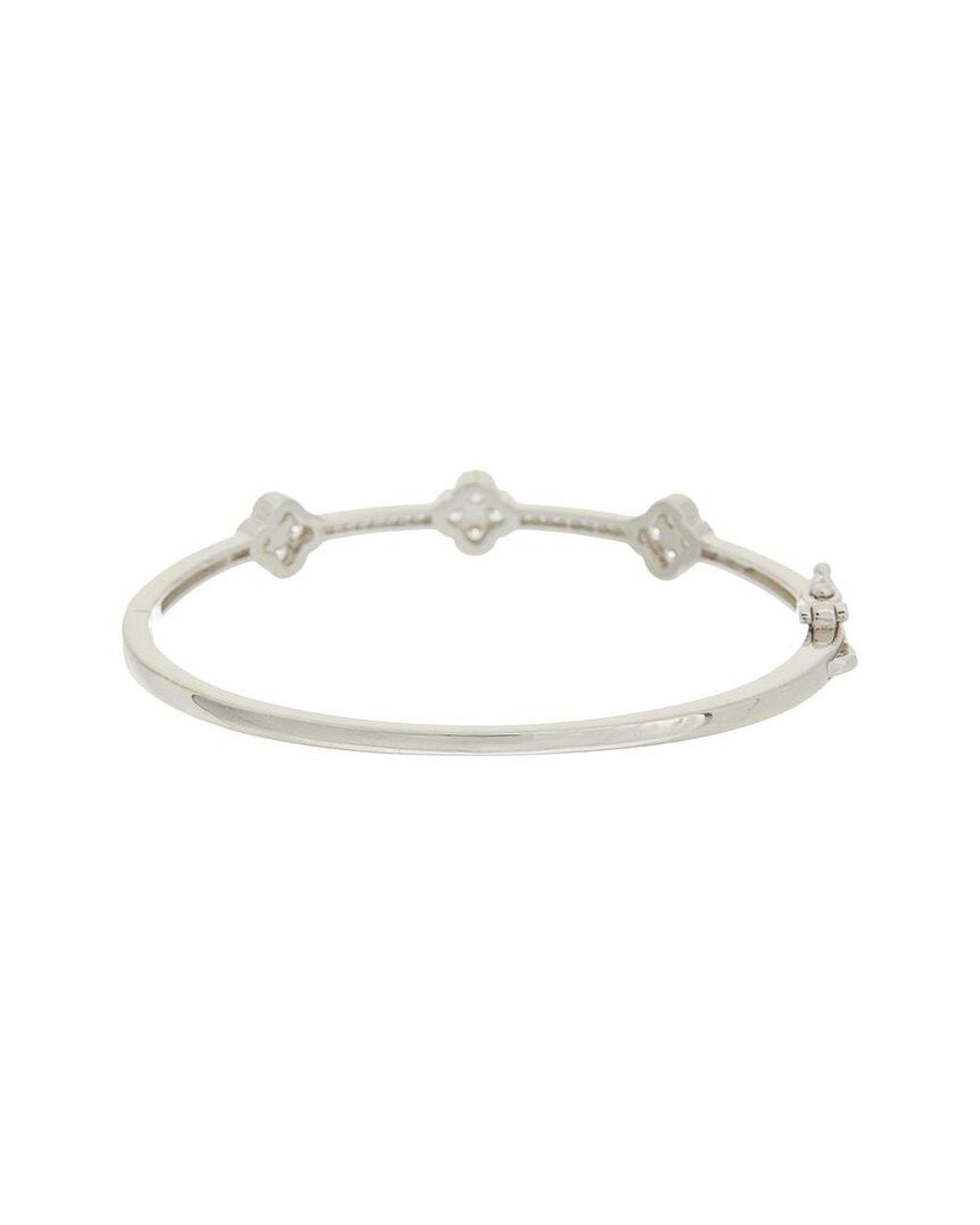 Juvell White 18K Plated Cz Bangle Bracelet